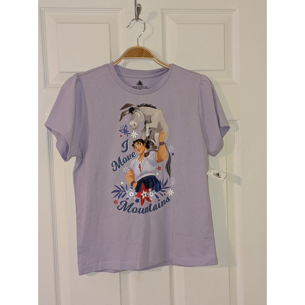 Disney Encanto Mirabel I Move Mountains Graphic‎ Tee Puff Sleeve Youth XL NWT
